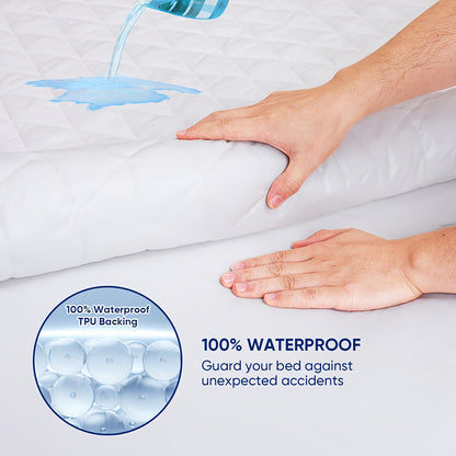 Coprimaterasso Trapuntato Impermeabile Rinfrescante Estivo 1 pz, Copriletto con Angoli Ultra Morbido e Traspirante con Tasca Profonda, Biancheria da Letto Ipoallergenica e Lavabile in Lavatrice per Camera da Letto, Hotel e Dormitorio, Senza Federa