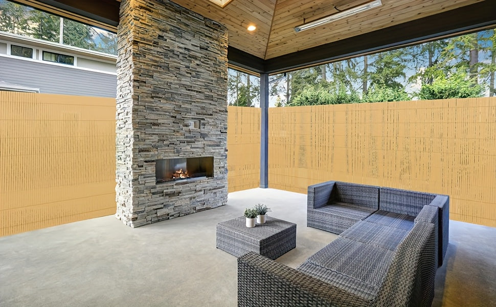 Recinzione Schermo Privacy in PVC Durevole - Protezione da Vento e Sole, Rinforzata con Legacci, Disponibile in Grigio/Verde/Marrone/Bambù - Misure Multiple per Giardino e Balcone