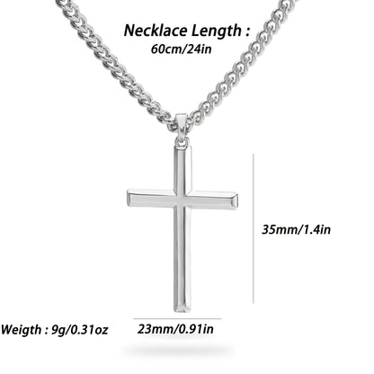 Collana con ciondolo a croce in argento 925 con catena classica, accessori di gioielleria in stile hip-hop per feste, regalo per San, festa del papà, confezione regalo inclusa