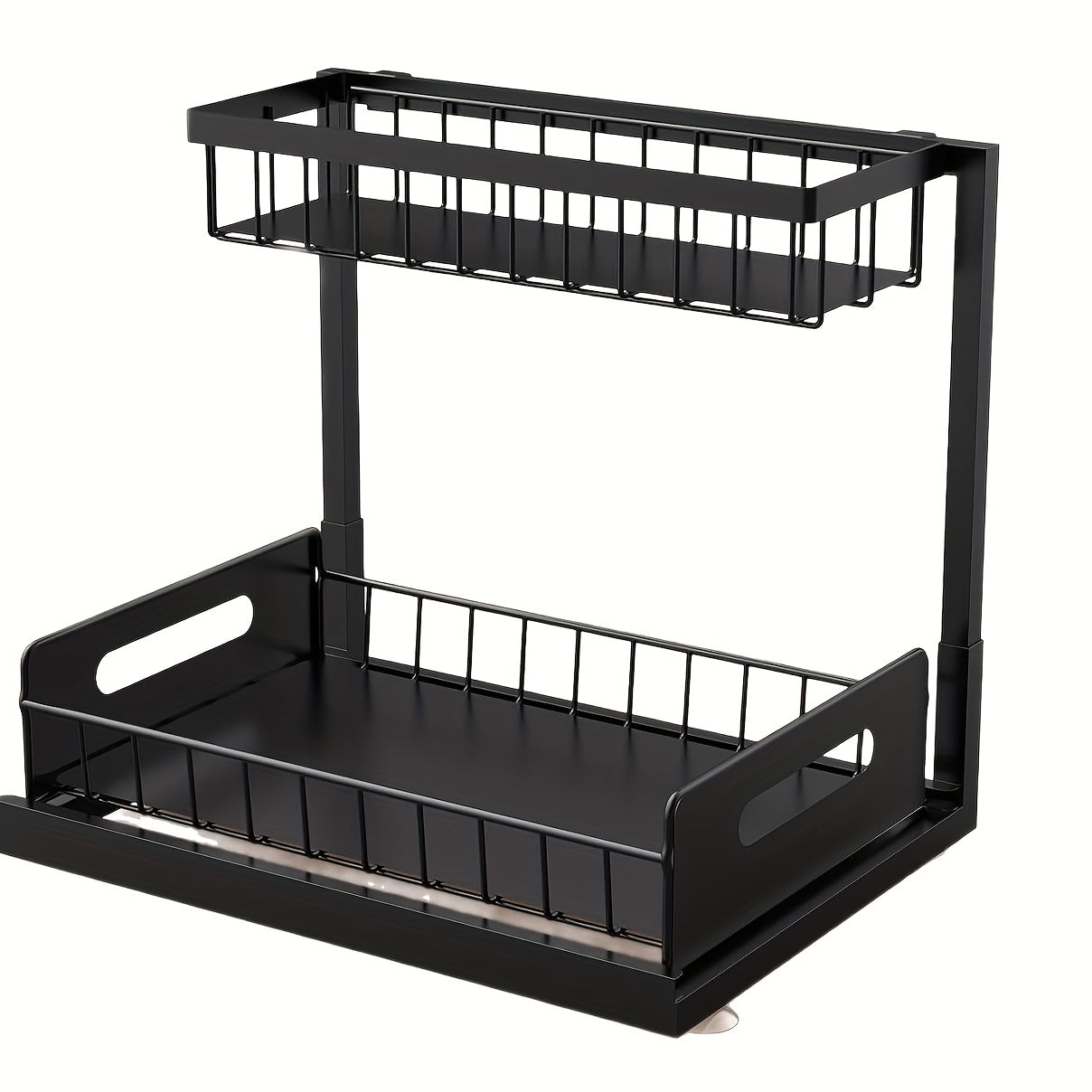 Organizzatore a doppio strato sottolavello - Scaffale estraibile in plastica resistente per armadietti, design impermeabile e antiruggine salvaspazio, adatto per cucina, bagno, dispensa, lavanderia - Facile da installare