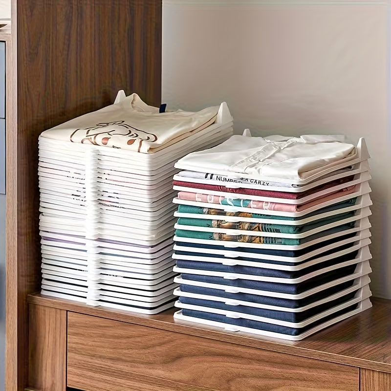20 pezzi tavoletta antipiega per abbigliamento, organizzatore spazio-risparmio per armadio, adatto per magliette, camicie e abiti a maniche corte, ideale per bagno e armadio, rastrelliera pieghevole in plastica antipiega