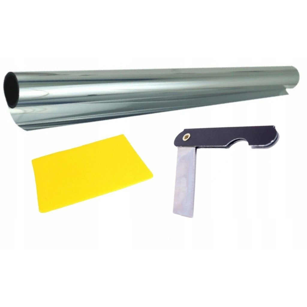 Kit di isolamento termico per finestre, effetto specchio veneziano, argento, anti-UV, anti-graffio, autoadesivo e facile da rimuovere. Riduce la temperatura estiva di 8°C e la perdita di calore invernale del 40%. Migliora l'efficienza del condizionamento