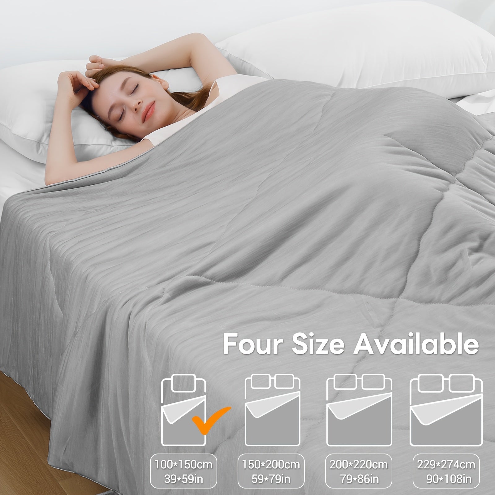 1 pz Elegear Coperta Rinfrescante Taglia, Trapunta Rinfrescante con Q-Max > 0.45 Fibra Rinfrescante Arc-Chill, Coperta Estiva Fresca per Dormire per Chi Sudore Notte e Chi Soffre del Caldo (100*150, 150*200, 200*220, 274*229)