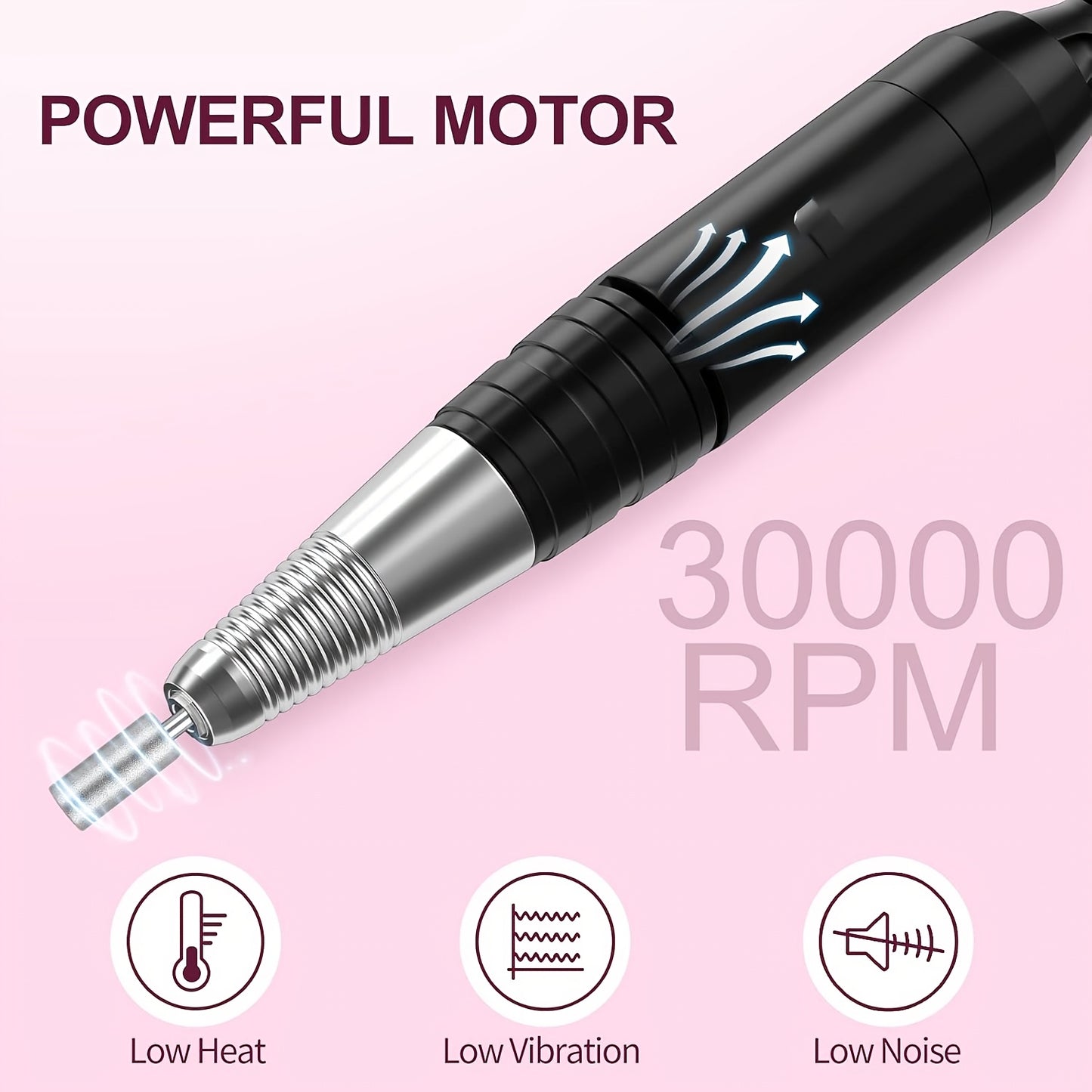 Mini leva elettrica per unghie a 30.000 giri al minuto, con 106 pezzi di lamina abrasive e punte per pedicure e manicure per unghie in acrilico, per unghie spesse, ideale per saloni di bellezza e uso domestico