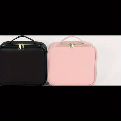 Questo trousse extra-large è disponibile in rosa e nero, con specchio e spazio generoso per il trucco. Il suo design elegante lo rende ideale sia per truccatori professionisti che per l'uso personale.
