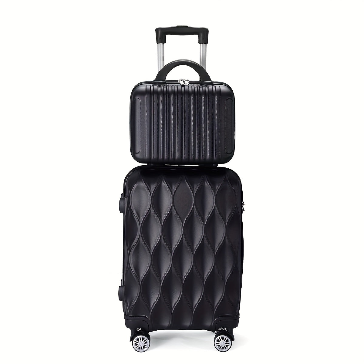 Un Set di 2 o 4 Pezzi di Valigie in ABS con Design a Foglia, Ruote Silenziose Rotanti, Ideali per Viaggi Breve e Lungo Termine, Uso Personale o come Regalo Perfetto