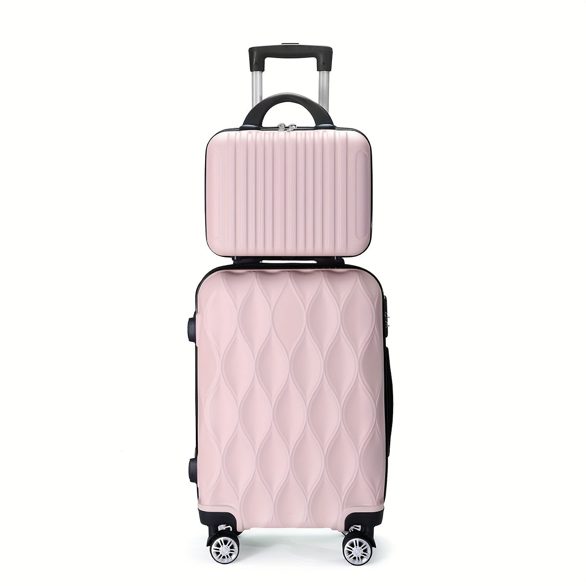 Un Set di 2 o 4 Pezzi di Valigie in ABS con Design a Foglia, Ruote Silenziose Rotanti, Ideali per Viaggi Breve e Lungo Termine, Uso Personale o come Regalo Perfetto