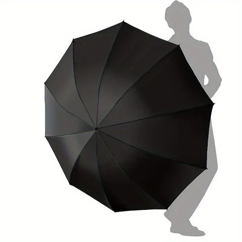Ombrello Oversize, Ombrello Pieghevole Extra-Large Rinforzato a Dieci Stecche di Alta Qualità, Tessuto Ispessito con Protezione Solare, Ombrello da Viaggio Portatile, Unisex per Professionisti e Studenti, Ombrello Multifunzionale da Esterno dal Design Sem