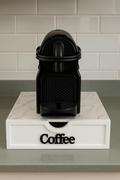 Cecaro Group Porta Cialde in Bambù con Cassetto (3 Scomparti) – Organizer Elegante per Cialde, Capsule e Tisane