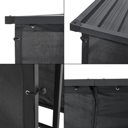 Casa.Pro Chimney Wood Rack Yakutat Stand per legna da esterno Stand per legna da esterno Stand per legna da esterno con copertura Chimney Wood Stand Metallo Nero
