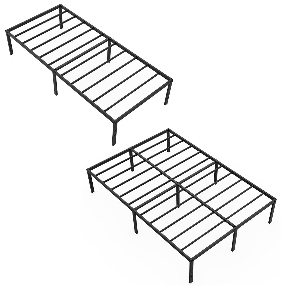 Letto imbottito con struttura a doghe in legno, letto singolo in metallo, letto di design moderno per giovani, struttura del letto, letto in metallo, montaggio facile, nero