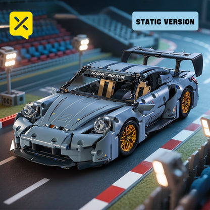 [2100pz Blocchi da Costruzione Creativi Auto Sportiva Bassa Blu Smog] Modello di Moda Assemblato | Decorazione da Scrivania | Decorazione della Stanza | Costruzione per Famiglia, | Adatto per Preparazione Regali di Natale/Halloween/San Valentino/Capodanno