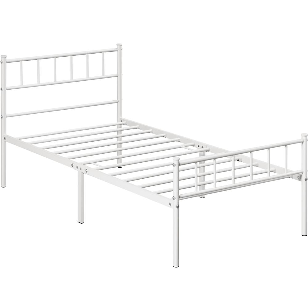 Costoffs Struttura Letto Moderno in Metallo con Testiera e Pediera con Spazio di Archiviazione per Appartamento Camera da Letto