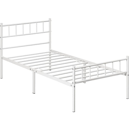 Costoffs Struttura Letto Moderno in Metallo con Testiera e Pediera con Spazio di Archiviazione per Appartamento Camera da Letto