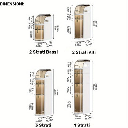 Mobiletto da bagno sottile a 4 ripiani, organizer da pavimento per bagno sottile da 7.1″ con cassetti e portasciugamani, armadietto mobile impermeabile in plastica con ruote per piccola cucina, lavanderia, soggiorno, unità di cassetti portaoggetti