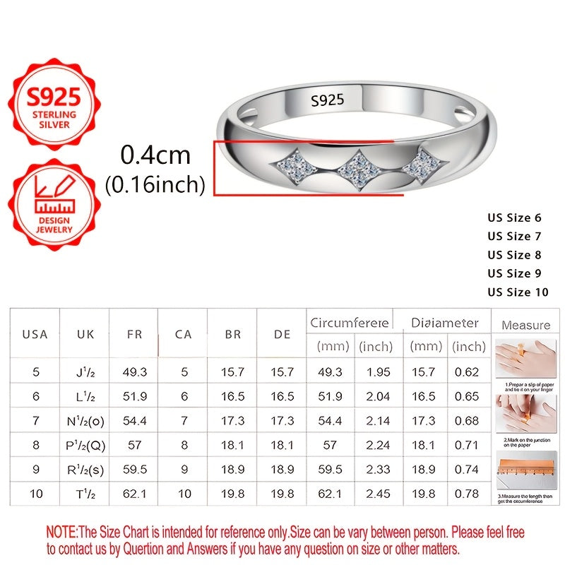 Anello da donna in argento sterling 925, squisito e alla moda, elegante e raffinato, intarsiato con zirconi cubici sintetici scintillanti, anello di gioielleria da donna di alto valore, adatto per viaggi di vacanza, uso quotidiano, un regalo commemorativo