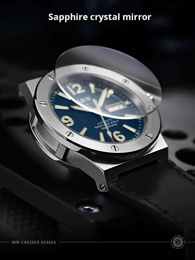 [I&W Carnival] Orologio Sportivo Meccanico da Uomo, Luminoso e Impermeabile con Vetro Finto Zaffiro, Regalo Ideale per le Vacanze