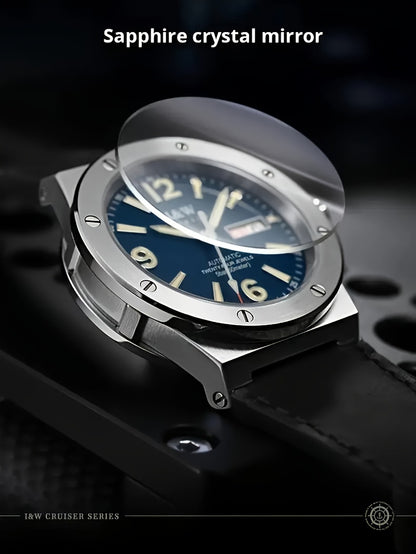 [I&W Carnival] Orologio Sportivo Meccanico da Uomo, Luminoso e Impermeabile con Vetro Finto Zaffiro, Regalo Ideale per le Vacanze