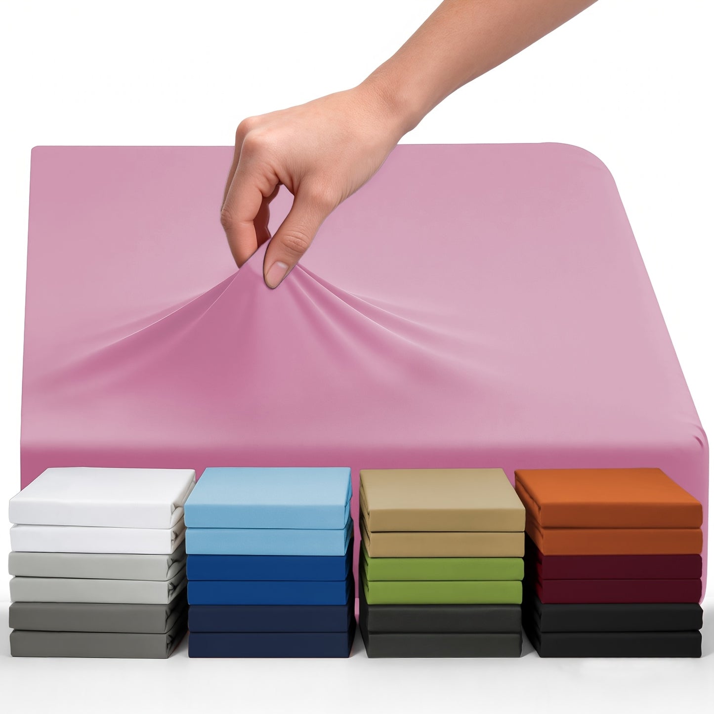Lenzuolo con angoli elastici 1 pz in jersey di cotone bambù, lenzuolo con angoli elastici in misto cotone jersey, lenzuolo con angoli elastici/coprimaterasso/copriletto con angoli elastici su tutto il perimetro, realizzato in morbido e traspirante materia