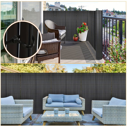 Recinzione Schermo Privacy in PVC Durevole - Protezione da Vento e Sole, Rinforzata con Legacci, Disponibile in Grigio/Verde/Marrone/Bambù - Misure Multiple per Giardino e Balcone