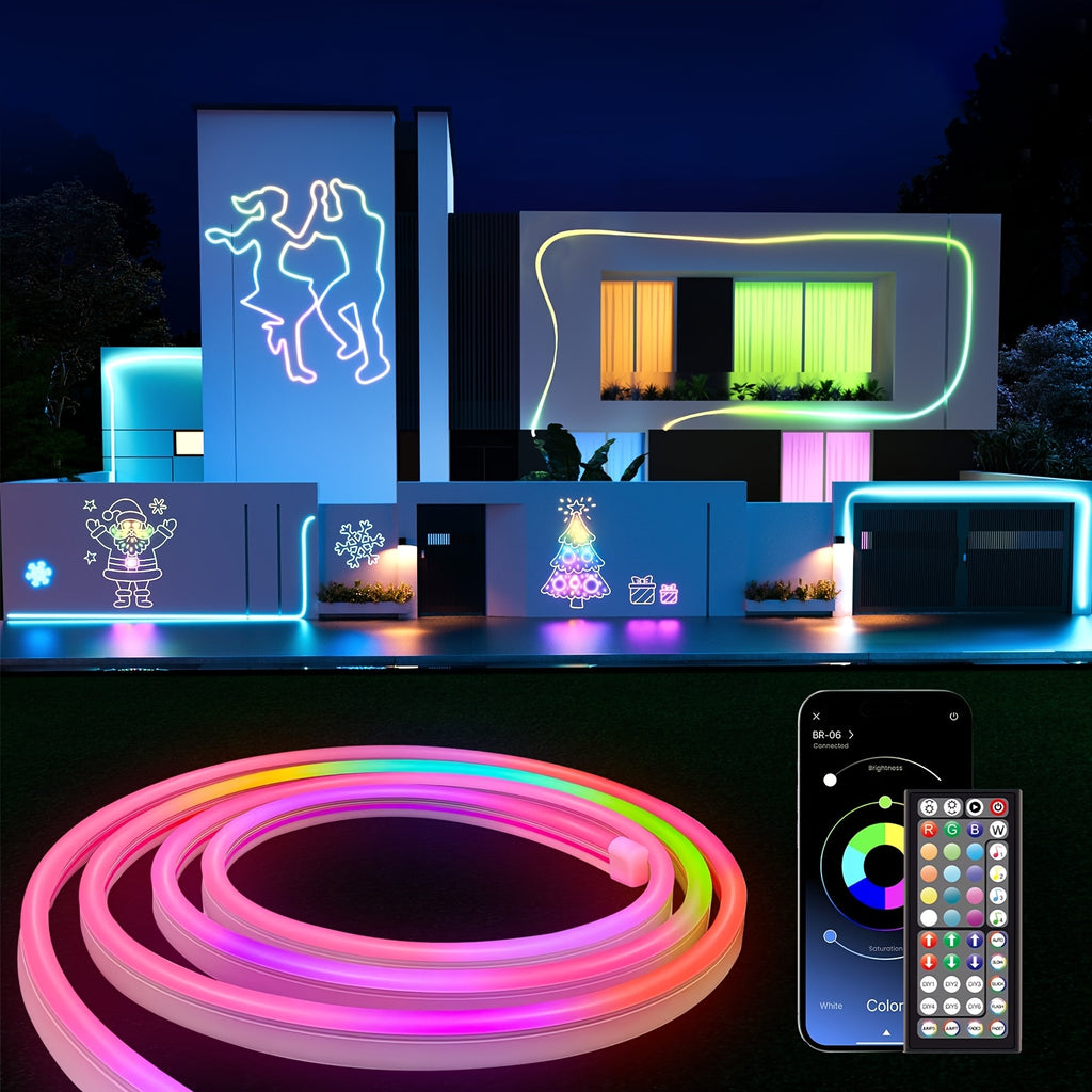 Luci LED Neon a Corda Flessibili 30/20/15/10/5m, Controllo via App/Telecomando, Modalità Multiple, Luci Neon RGB