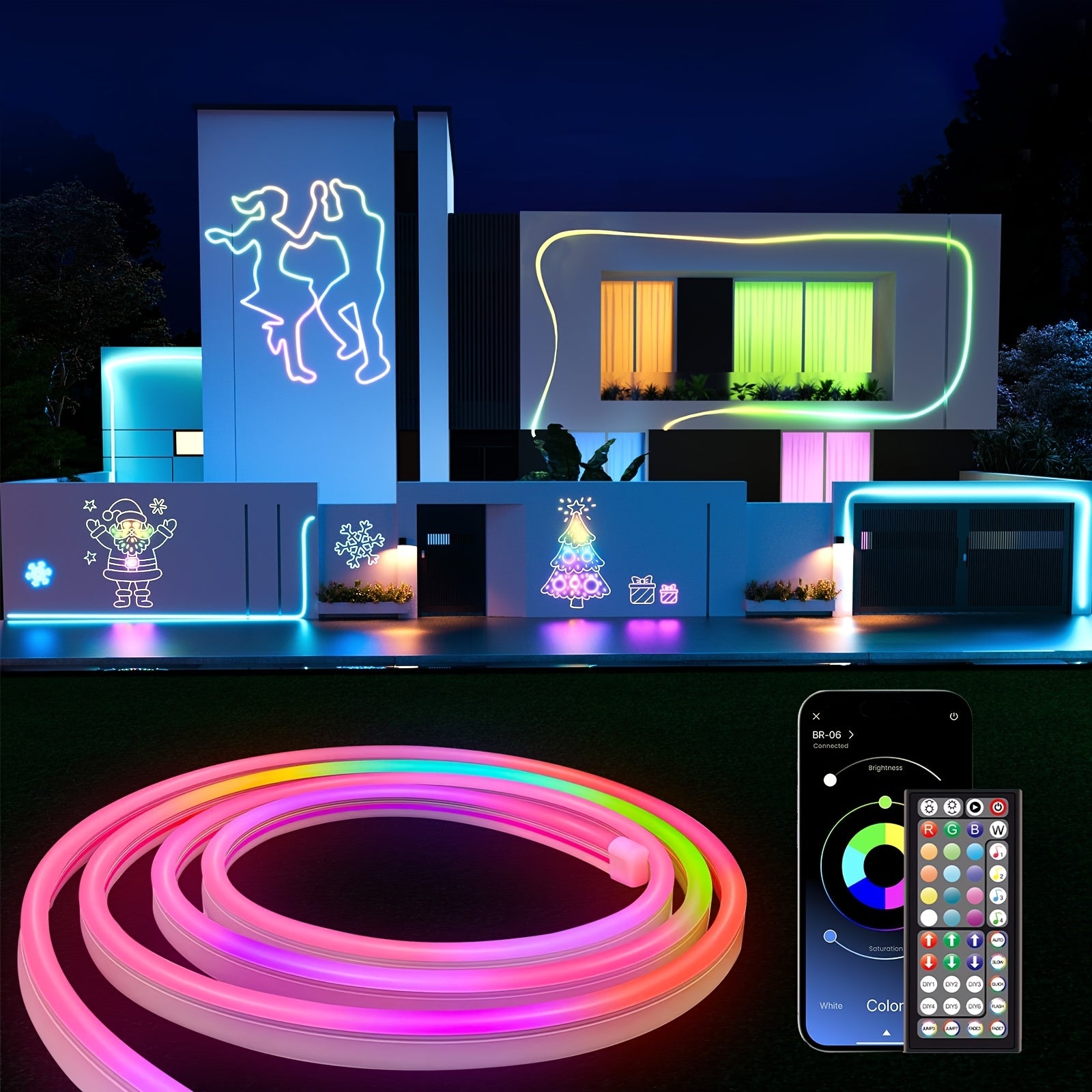 Luci LED Neon a Corda Flessibili 30/20/15/10/5m, Controllo via App/Telecomando, Modalità Multiple, Luci Neon RGB