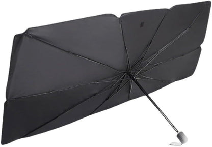 Cecaro Group 2 PEZZI Parasole auto ad ombrello, parabrezza interno auto ombrello con apertura rapida, parasole per auto protezione dal sole raggi UV 130x75 cm