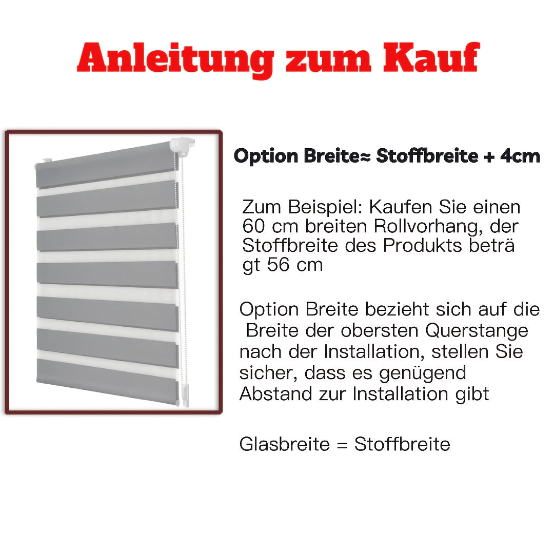 1pz Tenda a Rullo Bianca Senza Foratura con Controlli Catena e Serrura di Sicurezza, Protezione Privacy Facile da Pulire Opzioni Larghezz - 4cm = Ampie della Stoffa