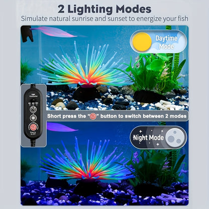 18-112Cm, Luce LED per Acquari, Illuminazione Subacquea, Luce Montabile, Lampada Copertura, Spina EU per Acquario con Telecomando, Cambio Colore RGB, Rosso/Verde/Blu, Senza Batteria