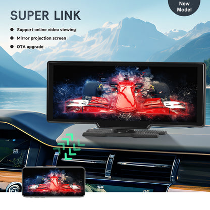 Display Interattivi con Touch Screen Versione Aggiornata 10.26 Pollici Stereo Auto Portatile Wireless Carplay per Auto con Carplay e per Android Auto con Mirror Link/ Telecamera di Retromarcia/ Wireless/ Navigazione/ AUX per Tutti i Veicoli
