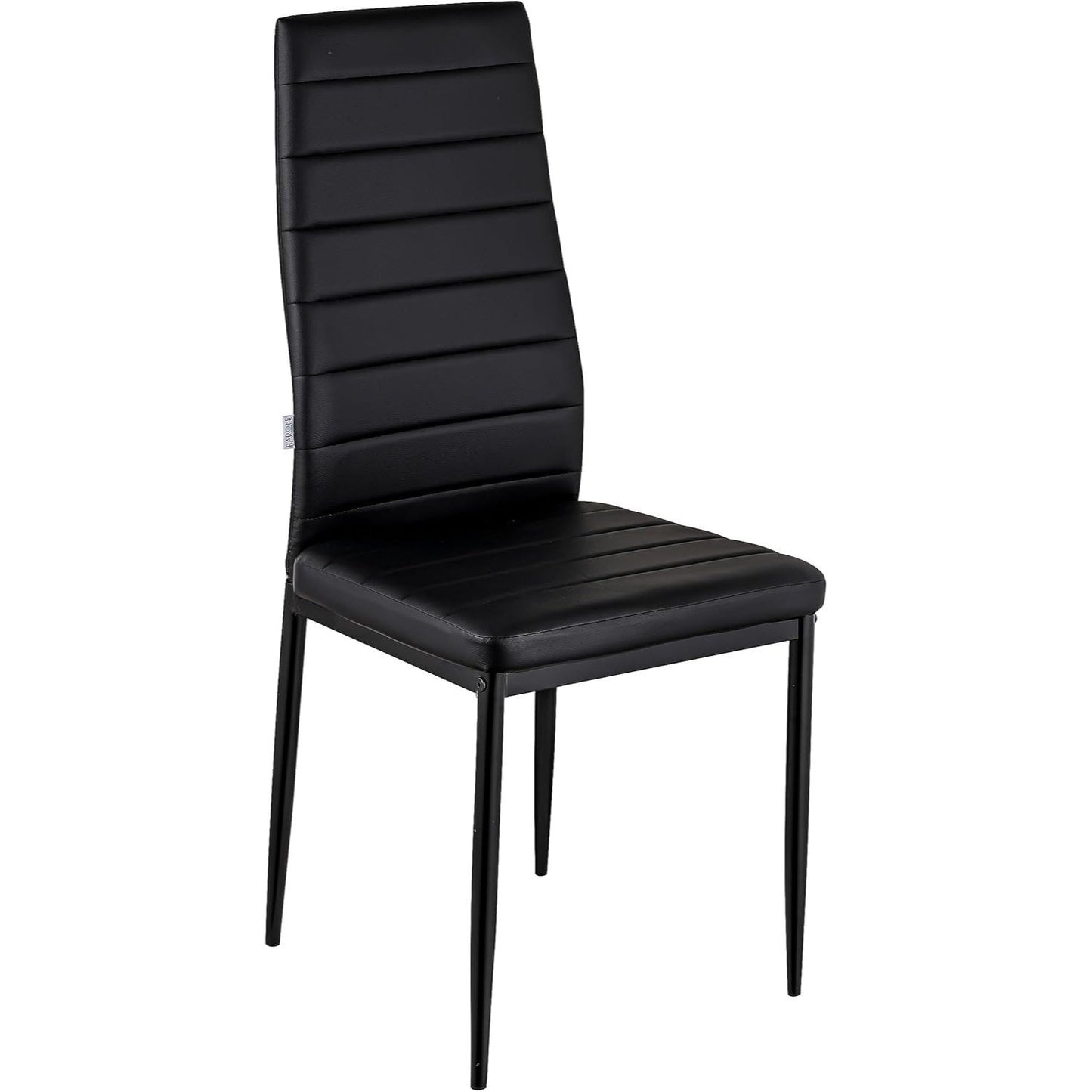 Baroni Home Set di 4 Sedie da Pranzo con Schienale Alto e Seduta Ergonomica con Cuciture Decorative, Sedie Eleganti Imbottite in Ecopelle o velluto con Struttura in Acciaio, 40X48X96 cm