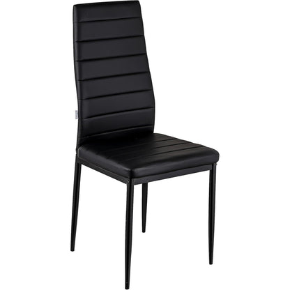Baroni Home Set di 4 Sedie da Pranzo con Schienale Alto e Seduta Ergonomica con Cuciture Decorative, Sedie Eleganti Imbottite in Ecopelle o velluto con Struttura in Acciaio, 40X48X96 cm