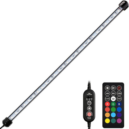 18-112Cm, Luce LED per Acquari, Illuminazione Subacquea, Luce Montabile, Lampada Copertura, Spina EU per Acquario con Telecomando, Cambio Colore RGB, Rosso/Verde/Blu, Senza Batteria