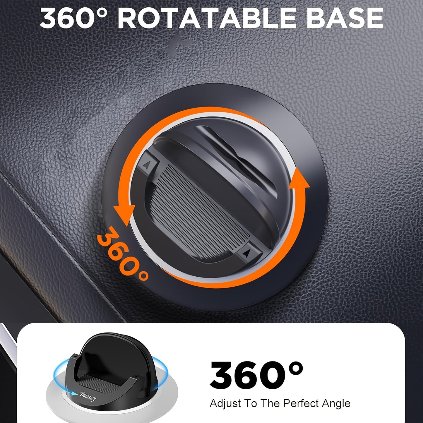 Supporto per telefono da auto, supporto per cellulare da auto, supporto per telefono da cruscotto, supporto per telefono da auto con rotazione a 360°, supporto per telefono a ventosa, tappetino per auto per cruscotti, supporto da scrivania antiscivolo per