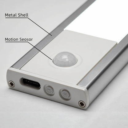 Luci a LED sottopensile Setonr con involucro in lega di alluminio, luce a sensore di movimento a batteria ricaricabile per uso interno, luci per armadio magnetiche dimmerabili, illuminazione senza fili sottopiano per cucina, scale, camera da letto, soggio