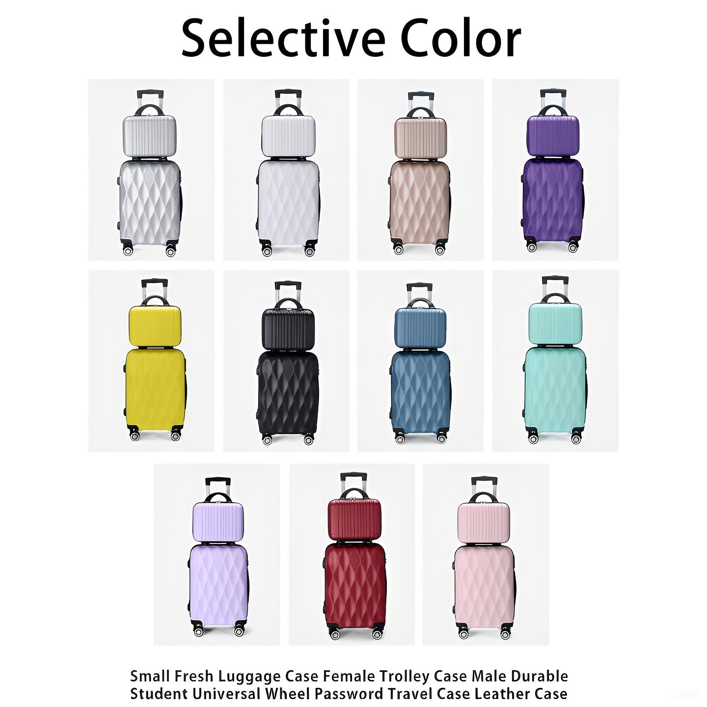 Un Set di 2 o 4 Pezzi di Valigie in ABS con Design a Foglia, Ruote Silenziose Rotanti, Ideali per Viaggi Breve e Lungo Termine, Uso Personale o come Regalo Perfetto
