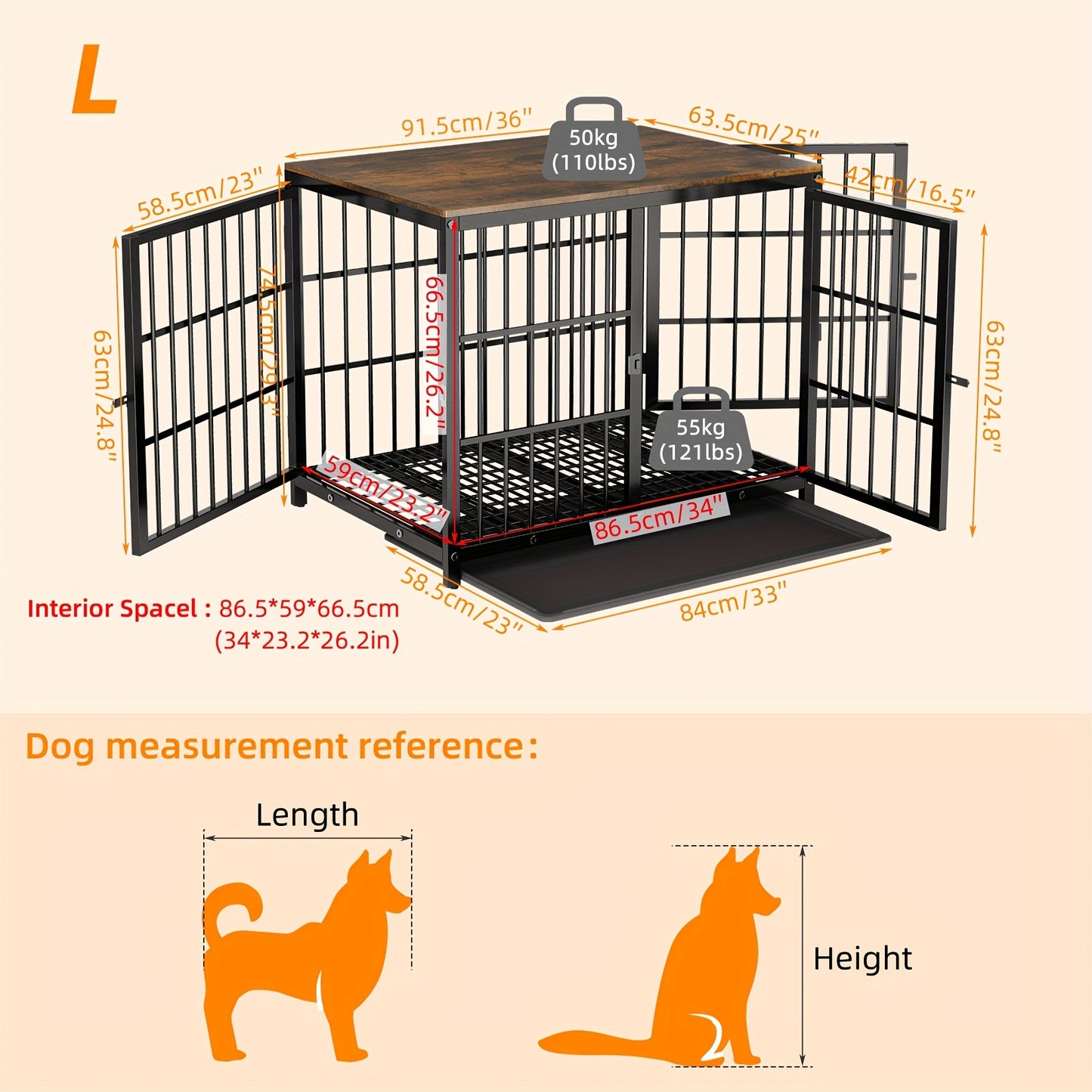 Gabbia per cani, legno per animali e casa – vista dettagliata 4