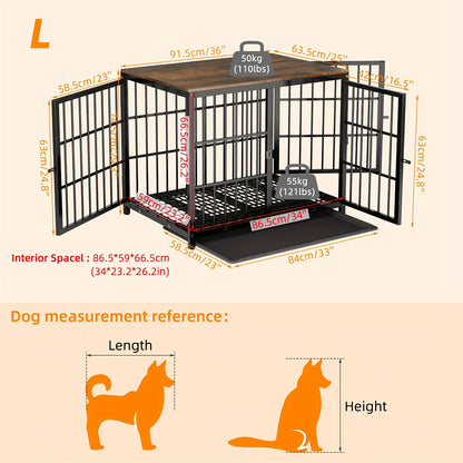 Gabbia per cani, legno per animali e casa – vista dettagliata 4