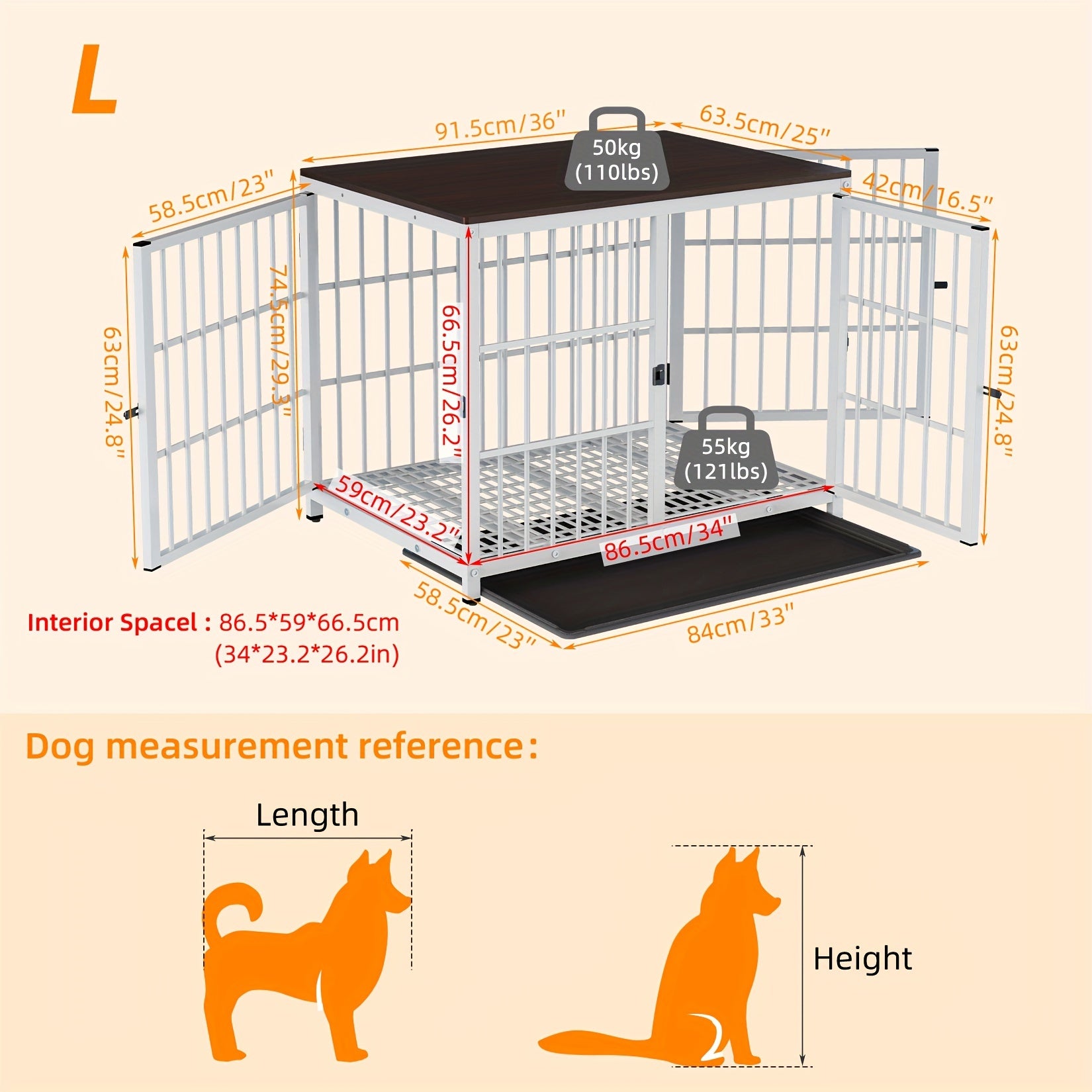 Gabbia per cani, legno per animali e casa – vista dettagliata 7