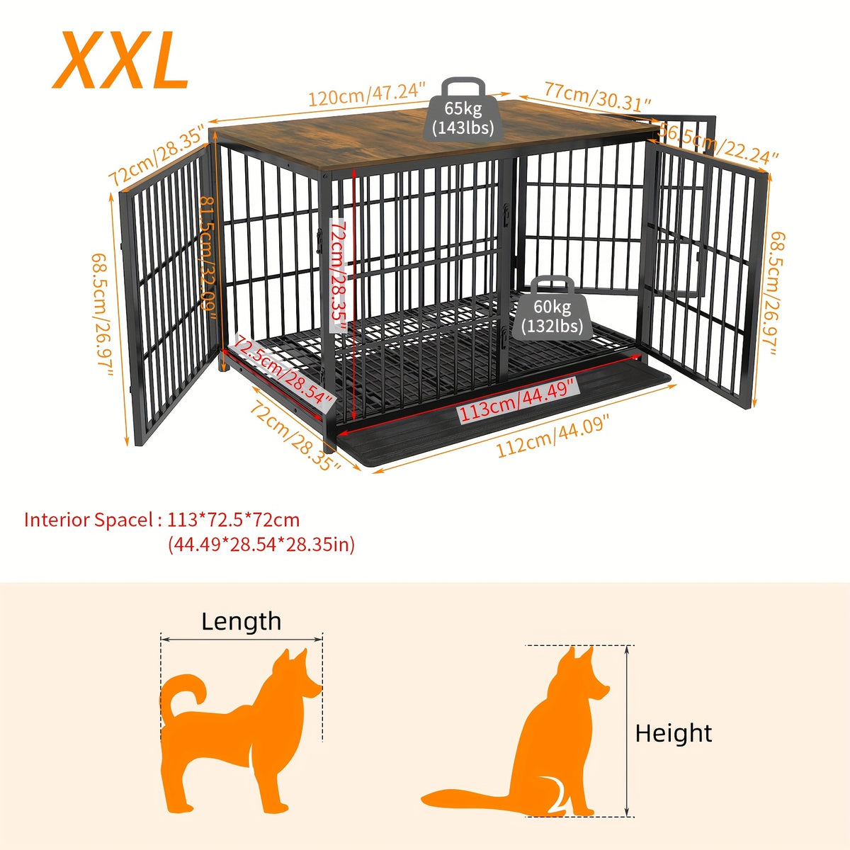 Gabbia per cani, legno per animali e casa – vista dettagliata 11