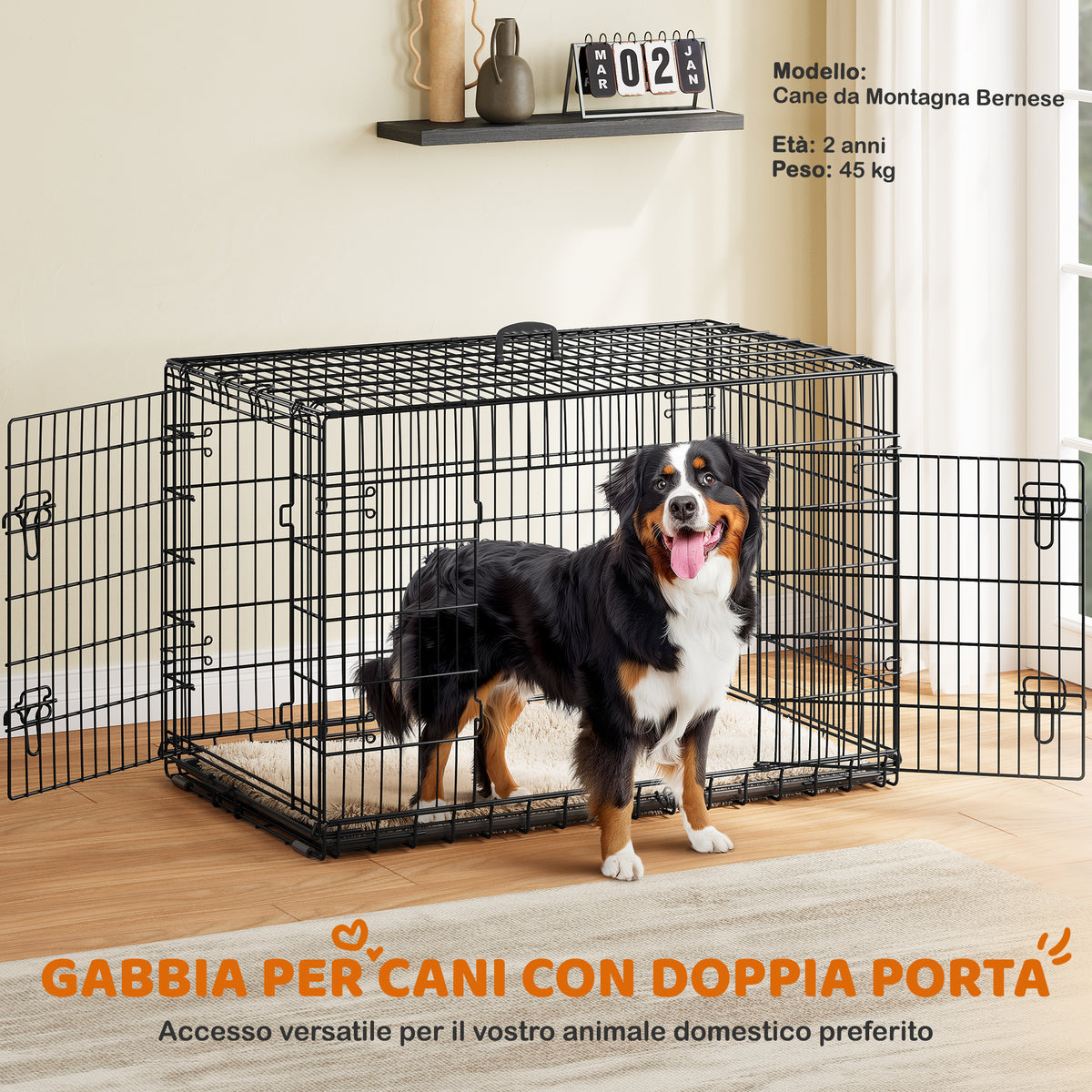 Gabbia per cani, pieghevole per animali e casa – vista dettagliata 10