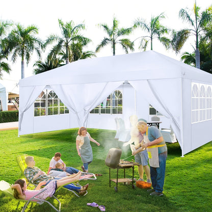 Gazebo pieghevole da giardino, Bianco per giardino e terrazza – vista dettagliata 2