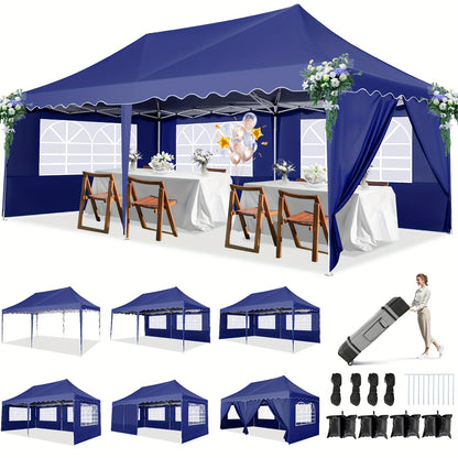 Gazebo pieghevole da giardino, Bianco per giardino e terrazza – vista dettagliata 21
