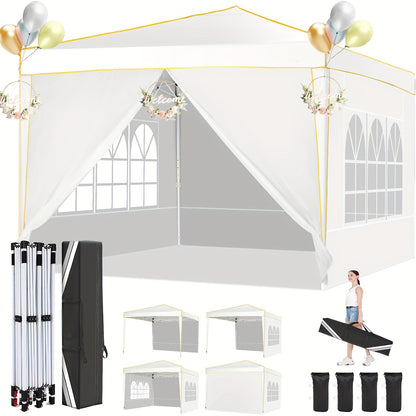 Gazebo pieghevole da giardino, Bianco per giardino e terrazza – vista dettagliata 28
