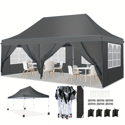 Gazebo pieghevole da giardino, Bianco per giardino e terrazza – vista dettagliata 30