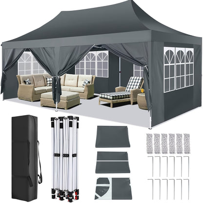 Gazebo pieghevole da giardino, Bianco per giardino e terrazza – vista dettagliata 44
