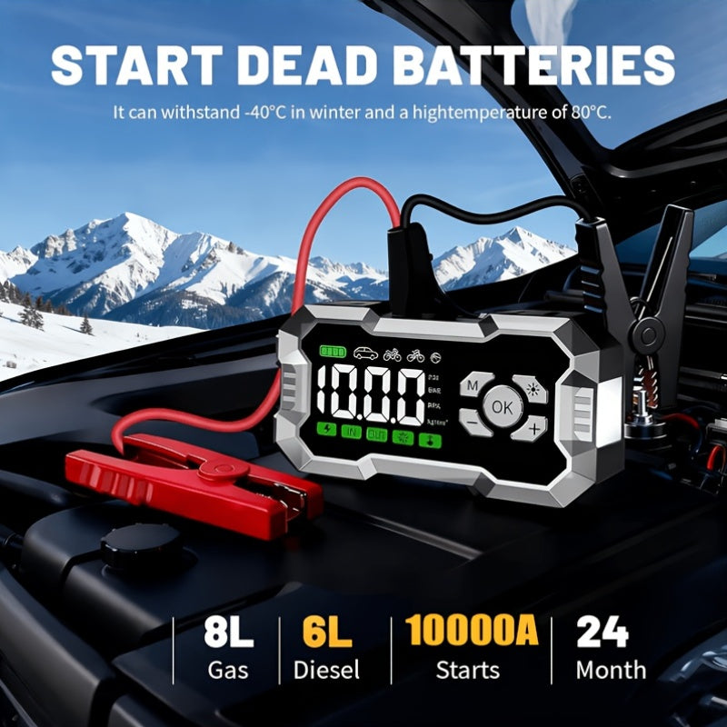 Gonfiatore portatile per pneumatici, Avviatore Batteria Auto Portatile 150PSL per auto – vista dettagliata 9