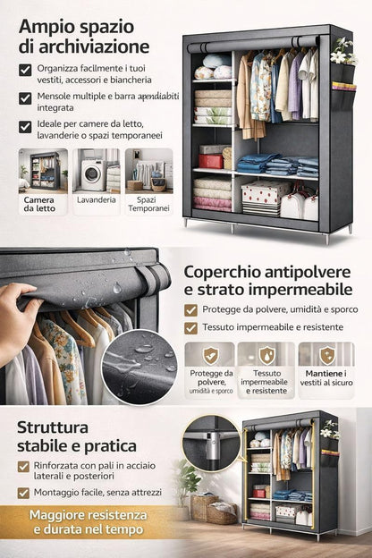 Guardaroba portatile, impermeabile per casa e ripostiglio – vista dettagliata 9