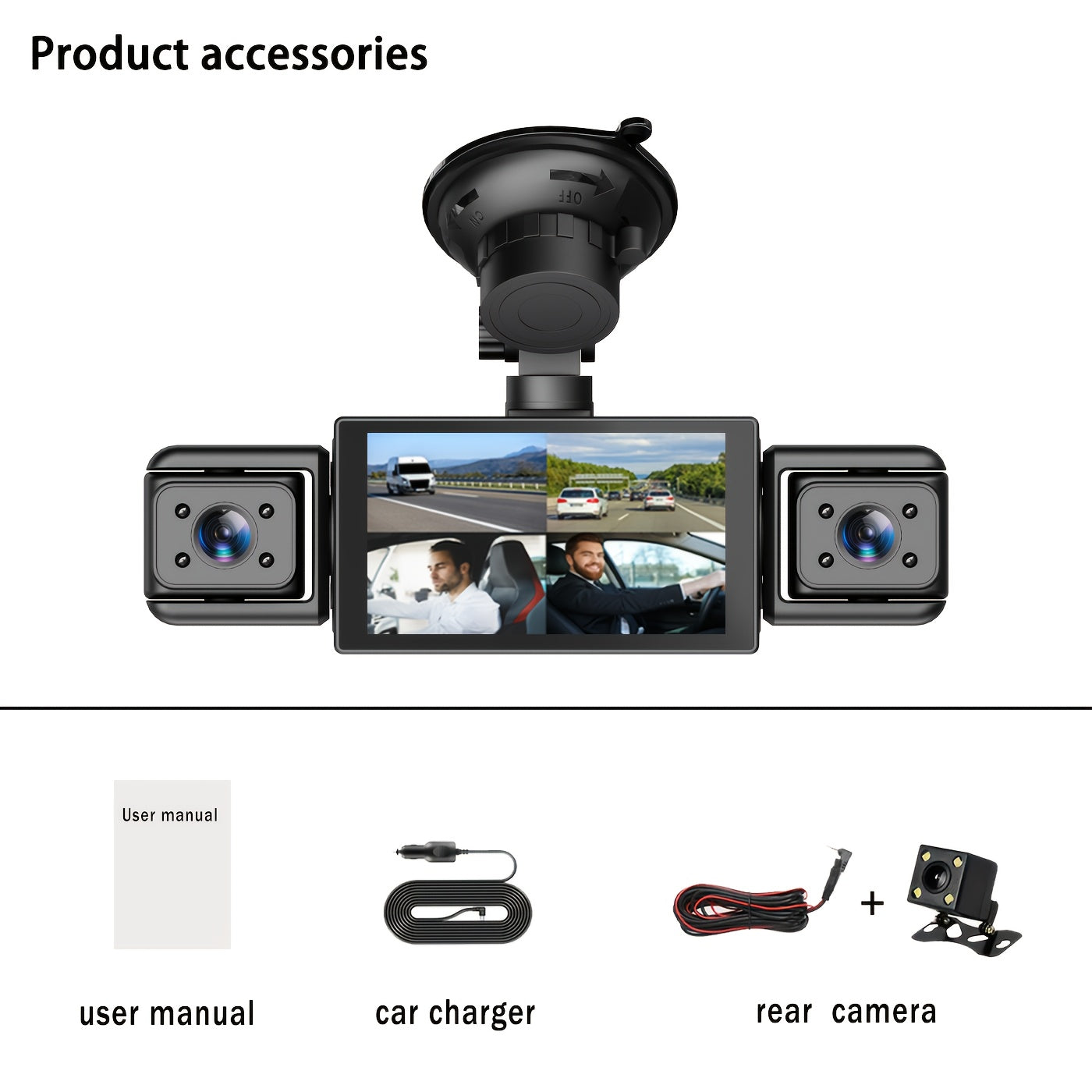 Kit Telecamera da Cruscotto BCUOZ, rotazione 360° per uso quotidiano e casa – vista dettagliata 3