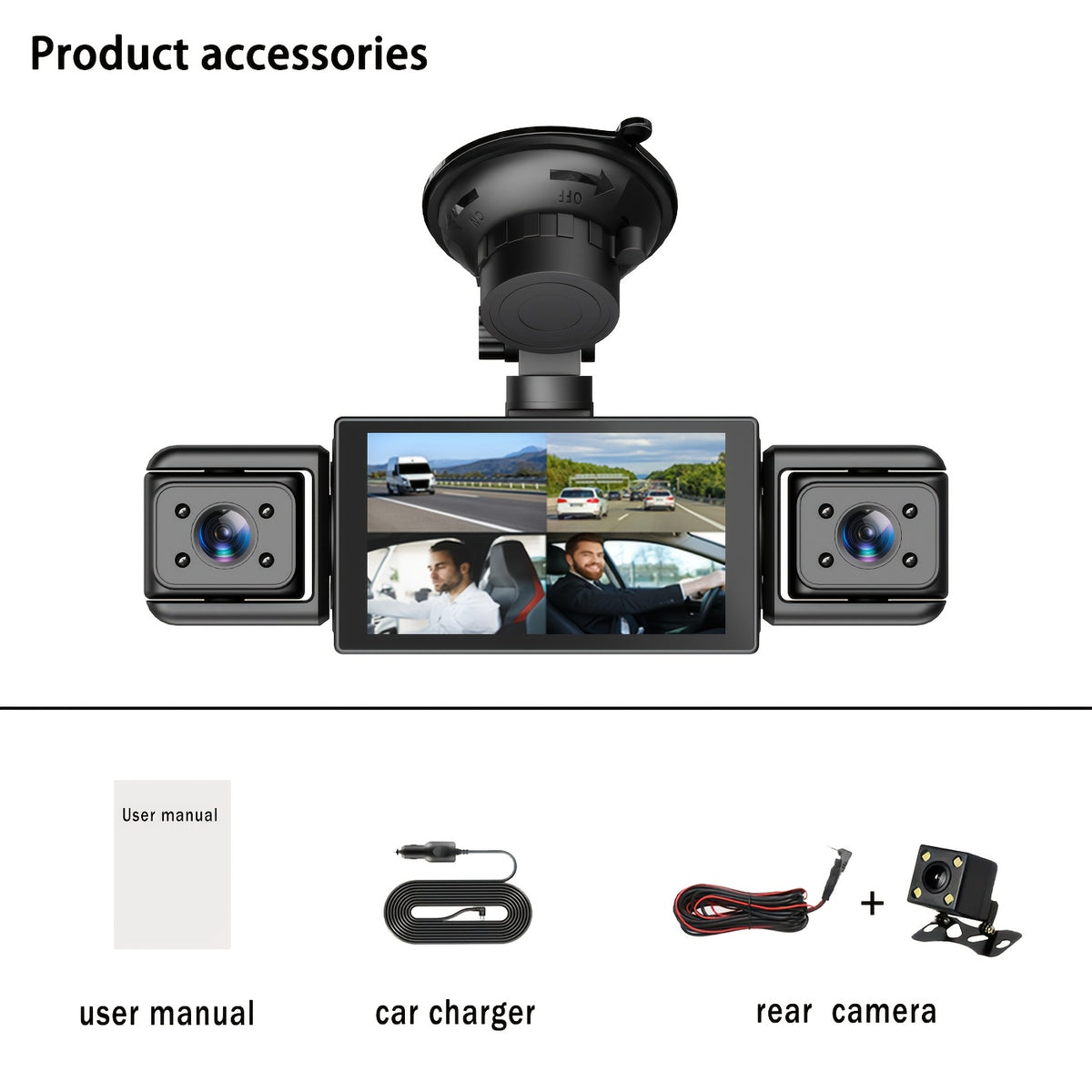 Kit Telecamera da Cruscotto BCUOZ, rotazione 360° per uso quotidiano e casa – vista dettagliata 3